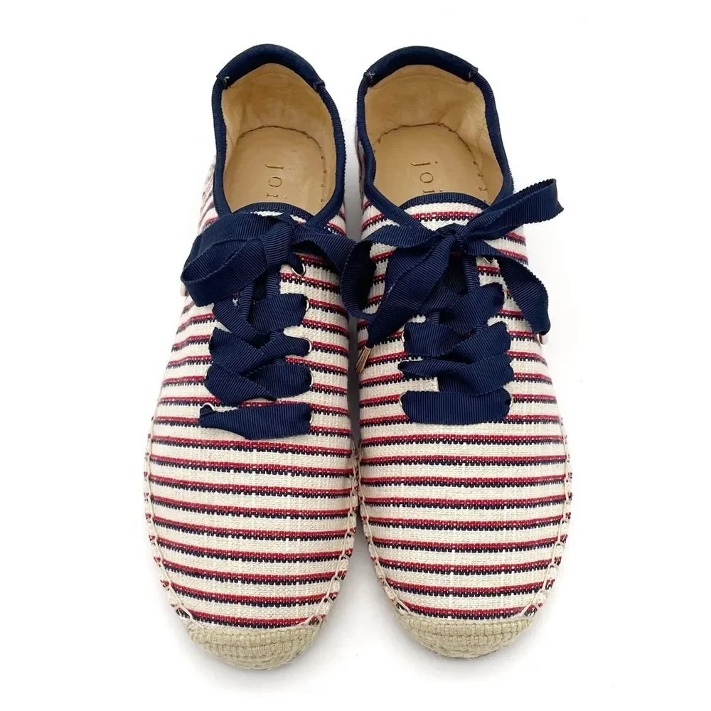 NWT Joie Corston Espadrille Sneaker Navy Red Cream Gold Women’s 38.5 US 7.5-8